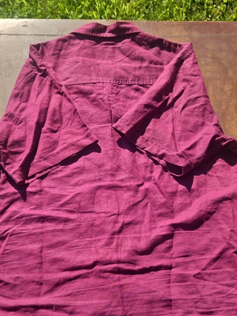 Steve Harveys  Men's Short-Sleeve Button-Up Shirt And Pants Suit- Burgundy